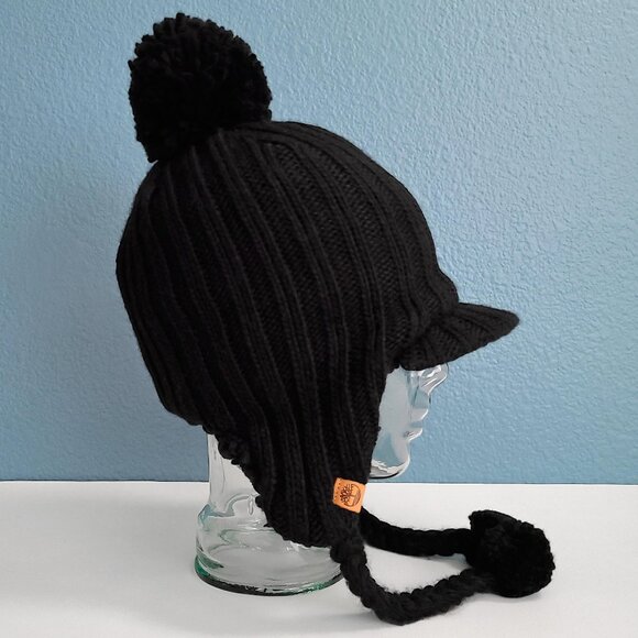 TIMBERLAND ~ Black Pom Winter Hat ~ OS  NWT - Picture 9 of 9